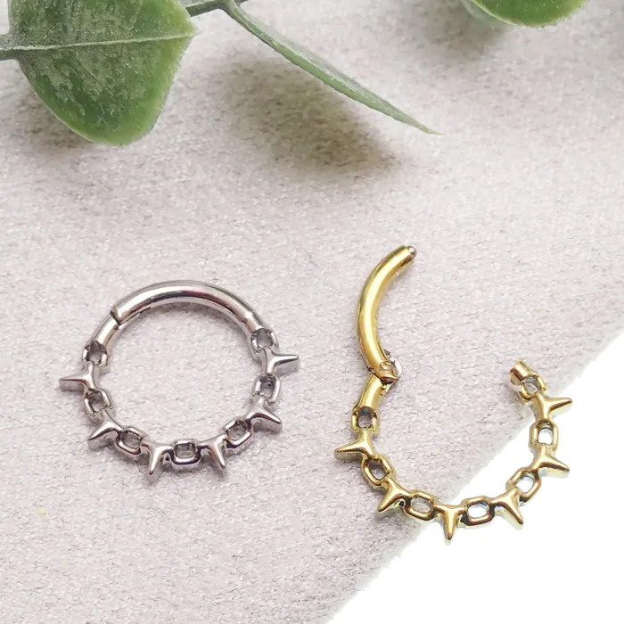 16G Chain spike hinged clicker design 8mm Body Clickers Body Jewelry Necklaces