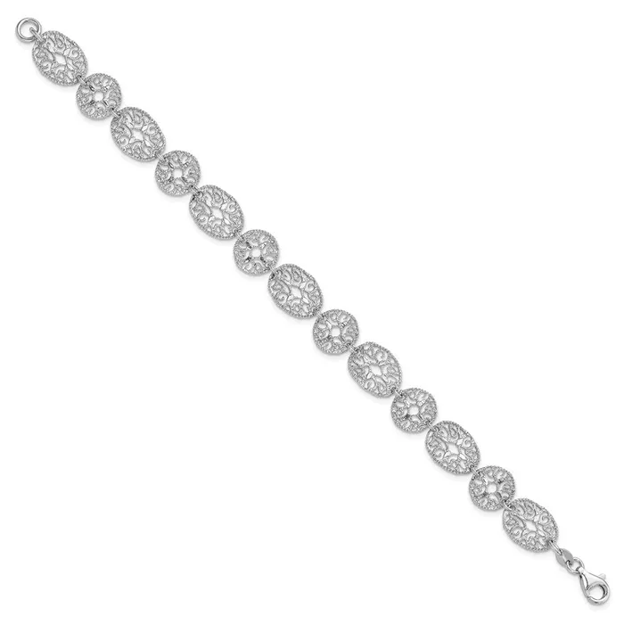 Bracelets WB Choice Jewelry Sterling Silver Rhodium Polished Circles BraceletWBCQG3335825 Bracelets WB Choice Jewelry Sterling Silver Rhodium Polished Circles BraceletWBCQG3335825