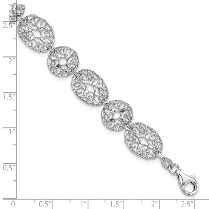 Bracelets WB Choice Jewelry Sterling Silver Rhodium Polished Circles BraceletWBCQG3335825 Bracelets WB Choice Jewelry Sterling Silver Rhodium Polished Circles BraceletWBCQG3335825