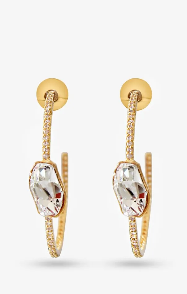 Celeste Diamond Hoop Earrings PRERTO ECOMMERCE PRIVATE LIMITED Earrings