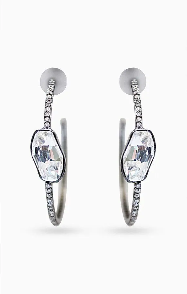 Celeste Diamond Hoop Earrings PRERTO ECOMMERCE PRIVATE LIMITED Earrings