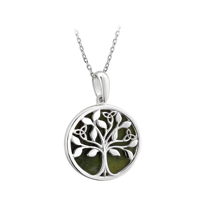Celtic Collections Necklaces Sterling Silver Marble Tree Of Life Pendant