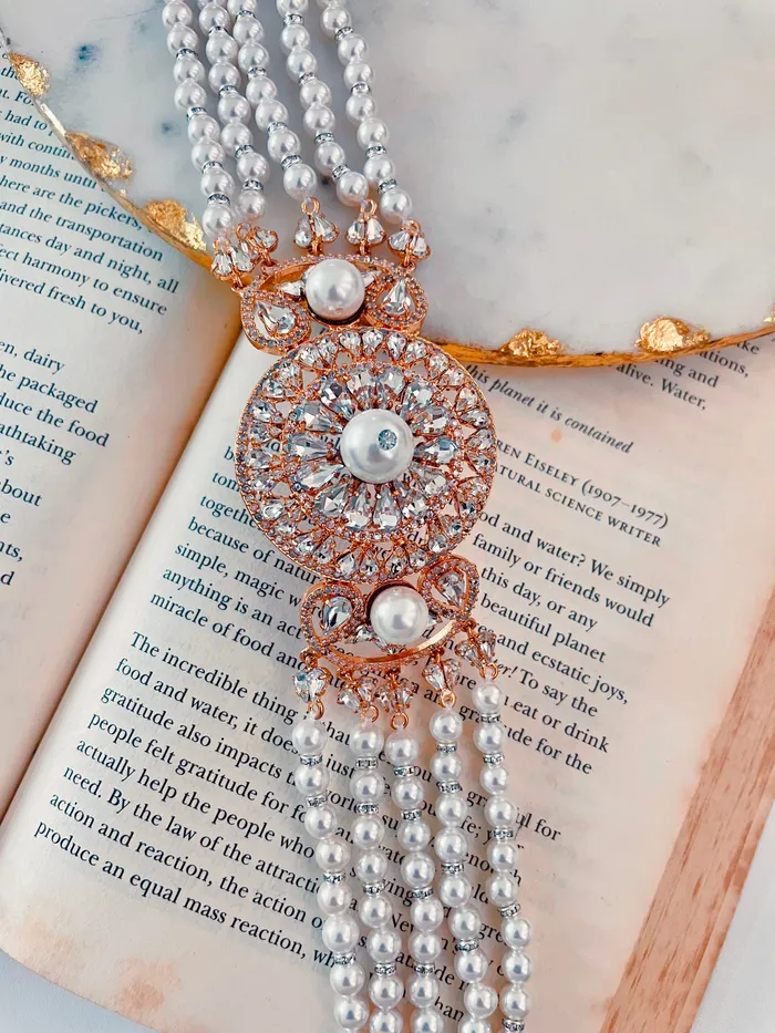 Juliette Rose Gold Pearl Choker PRERTO ECOMMERCE PRIVATE LIMITED Earrings