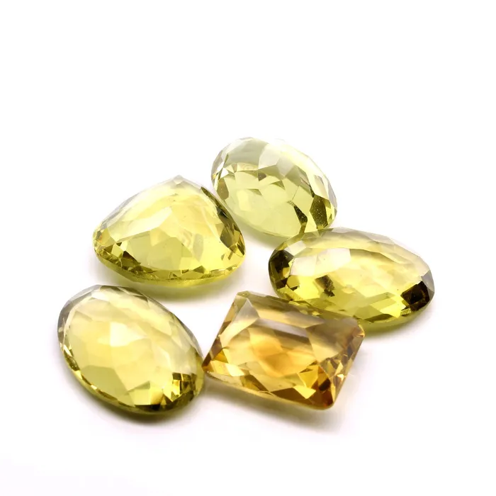 Karizma Jewels Earrings 119Ct 5pc Lot Natural Lemon Yellow Quartz Oval Pear Cut Gemstone