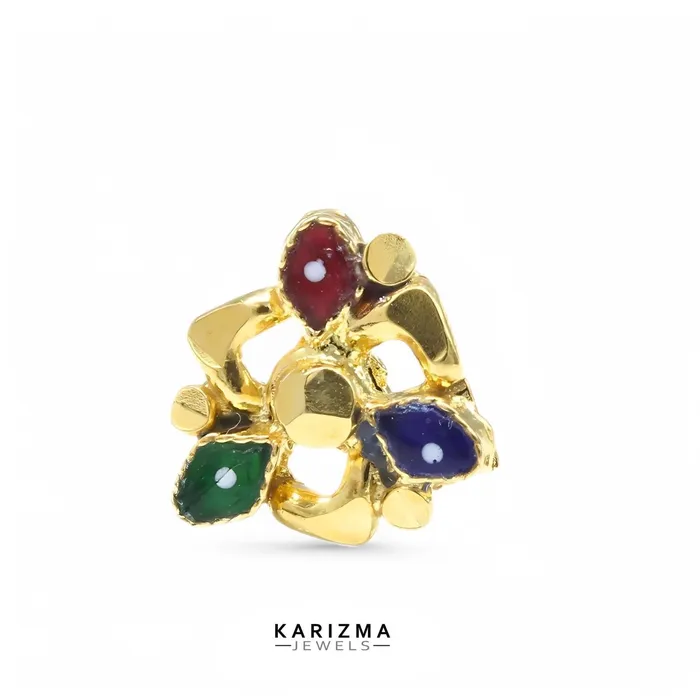Karizma Jewels Rings 14K Real Gold Women Excellent handmade Nose stud nose ring Push Pin