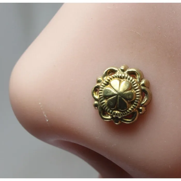 Karizma Jewels Rings Indian Nose Stud Antique gold finish nose ring Push Pin nase stud