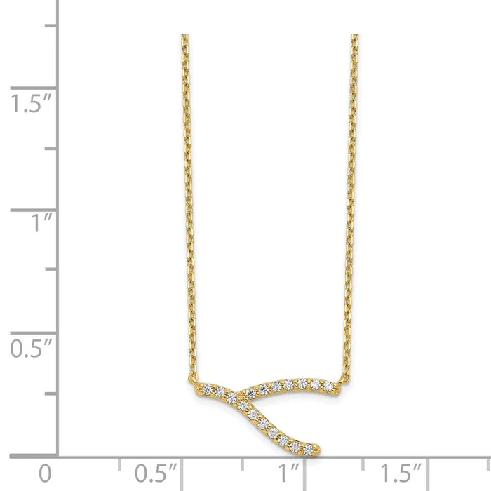 Necklaces 14K Wishbone CZ with 2IN EXT NecklaceWBCSF276818 WB Choice Jewelry Necklaces 14K Wishbone CZ with 2IN EXT NecklaceWBCSF276818 WB Choice Jewelry