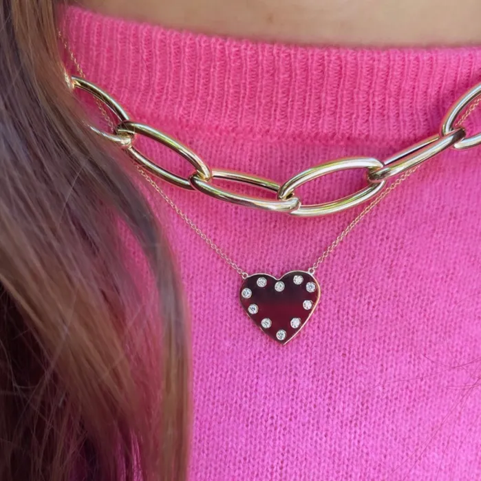 Necklaces Shylee Rose Jewelry MS X SRJ Diamond Framed Heart Necklace