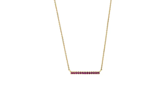 Necklaces Shylee Rose Jewelry Ruby Bar Necklace