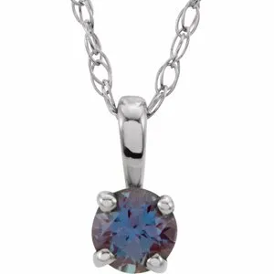 Necklaces WB Choice Jewelry 14K White 3 mm Round Alexandrite Youth Birthstone 14 Necklace2839370065PSTWBC Necklaces WB Choice Jewelry 14K White 3 mm Round Alexandrite Youth Birthstone 14 Necklace2839370065PSTWBC