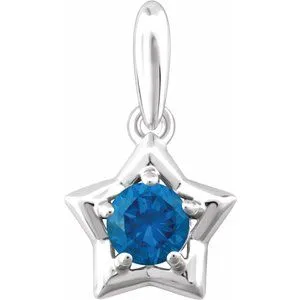 Necklaces WB Choice Jewelry 14K White 3 mm Round December Youth Star Birthstone Pendant653418632PSTWBC Necklaces WB Choice Jewelry 14K White 3 mm Round December Youth Star Birthstone Pendant653418632PSTWBC