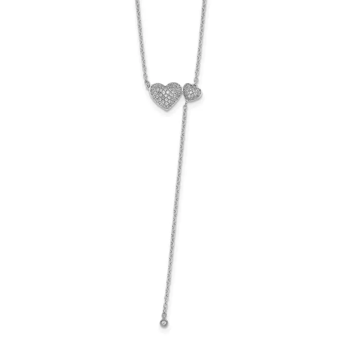 Necklaces WB Choice Jewelry 14k White Gold Two Hearts 18in NecklaceWBCPM8573025WA Necklaces WB Choice Jewelry 14k White Gold Two Hearts 18in NecklaceWBCPM8573025WA