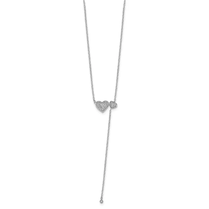 Necklaces WB Choice Jewelry 14k White Gold Two Hearts 18in NecklaceWBCPM8573025WA Necklaces WB Choice Jewelry 14k White Gold Two Hearts 18in NecklaceWBCPM8573025WA