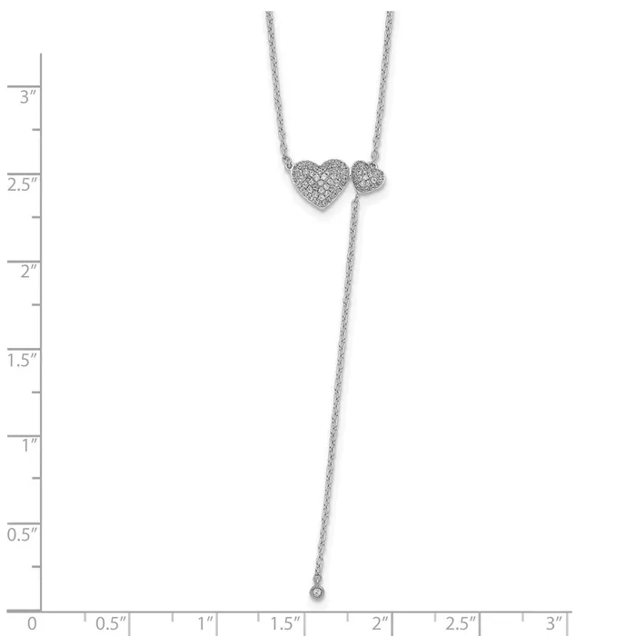 Necklaces WB Choice Jewelry 14k White Gold Two Hearts 18in NecklaceWBCPM8573025WA Necklaces WB Choice Jewelry 14k White Gold Two Hearts 18in NecklaceWBCPM8573025WA