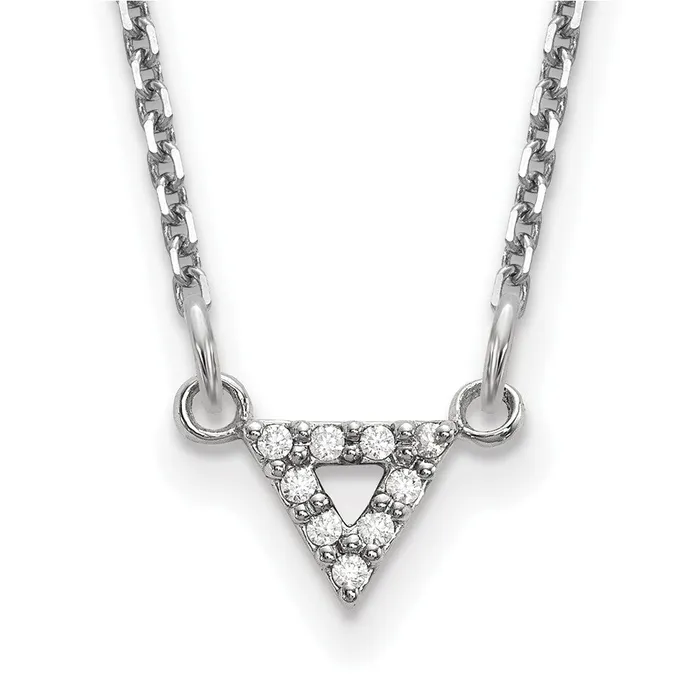 Necklaces WB Choice Jewelry 14k White Gold VS Quality Diamond 6mm Triangle NecklaceWBCXP5010WVS Necklaces WB Choice Jewelry 14k White Gold VS Quality Diamond 6mm Triangle NecklaceWBCXP5010WVS