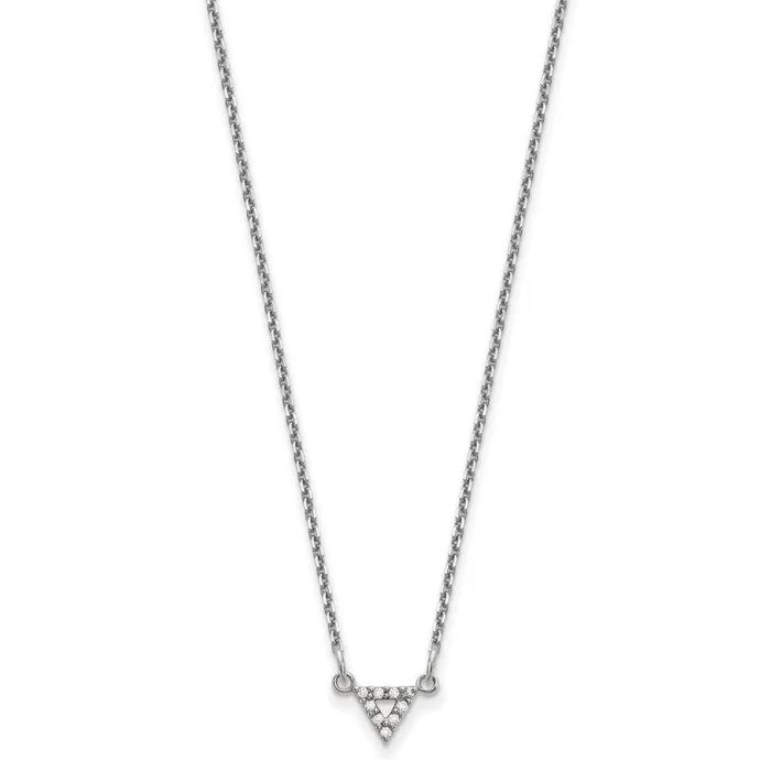 Necklaces WB Choice Jewelry 14k White Gold VS Quality Diamond 6mm Triangle NecklaceWBCXP5010WVS Necklaces WB Choice Jewelry 14k White Gold VS Quality Diamond 6mm Triangle NecklaceWBCXP5010WVS