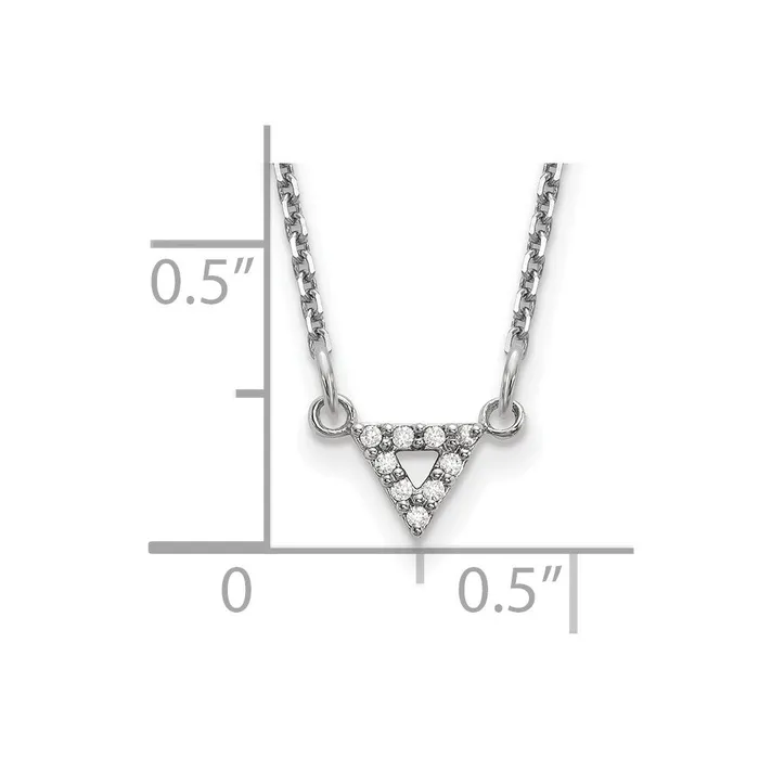 Necklaces WB Choice Jewelry 14k White Gold VS Quality Diamond 6mm Triangle NecklaceWBCXP5010WVS Necklaces WB Choice Jewelry 14k White Gold VS Quality Diamond 6mm Triangle NecklaceWBCXP5010WVS