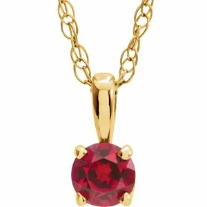 Necklaces WB Choice Jewelry 14K Yellow 3 mm Round Ruby Youth Birthstone 14 Necklace2839370068PSTWBC Necklaces WB Choice Jewelry 14K Yellow 3 mm Round Ruby Youth Birthstone 14 Necklace2839370068PSTWBC