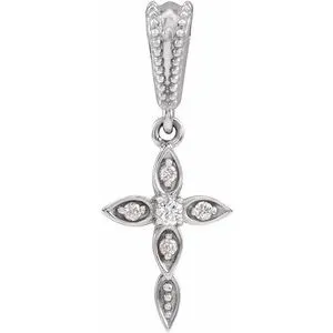 Necklaces WB Choice Jewelry Platinum 03 CTW Diamond Petite VintageInspired Cross Pendant87053603PSTWBC Necklaces WB Choice Jewelry Platinum 03 CTW Diamond Petite VintageInspired Cross Pendant87053603PSTWBC