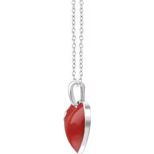 Necklaces WB Choice Jewelry Sterling Silver 02 CT Diamond Red Enamel Heart 18 Necklace 65291060001PSTWBC Necklaces WB Choice Jewelry Sterling Silver 02 CT Diamond Red Enamel Heart 18 Necklace 65291060001PSTWBC