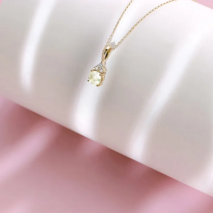 PENFINE Necklaces Dainty natural grape stone pendant necklace Minimalist Green stone solid 9k14k18k yellow gold moissanite pendant vintage necklace for girl PENFINE Necklaces Dainty natural grape stone pendant necklace Minimalist Green stone solid 9k14k18k yellow gold moissanite pendant vintage necklace for girl