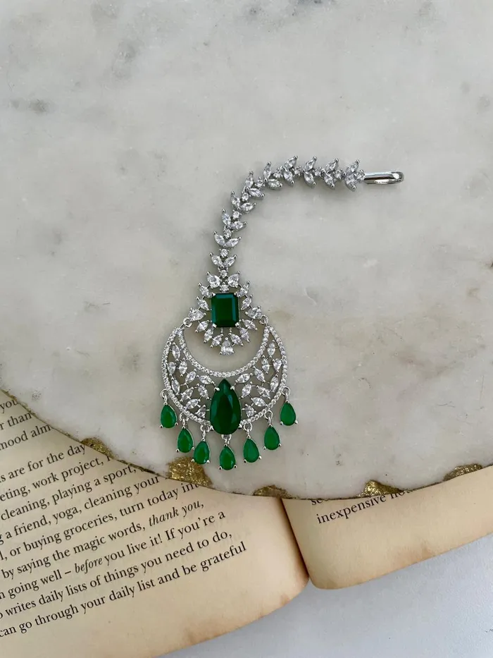 PRERTO ECOMMERCE PRIVATE LIMITED Necklaces Abbey Emerald Drops Necklace Set