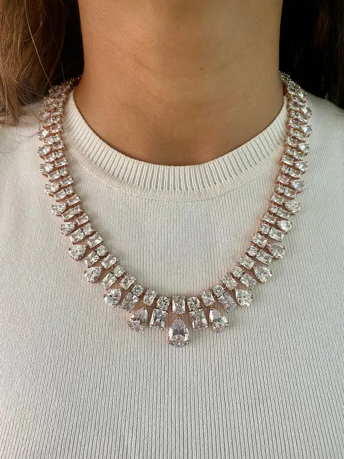 PRERTO ECOMMERCE PRIVATE LIMITED Necklaces Geometric Dimonte Necklace Set Earrings Necklace PRERTO ECOMMERCE PRIVATE LIMITED Necklaces Geometric Dimonte Necklace Set Earrings Necklace