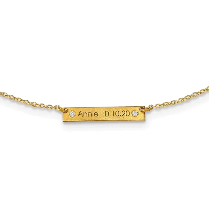 Sterling SilverGoldplated Brushed 1 Station with Diamond NecklaceWBCXNA11771GP WB Choice Jewelry Necklaces Sterling SilverGoldplated Brushed 1 Station with Diamond NecklaceWBCXNA11771GP WB Choice Jewelry Necklaces
