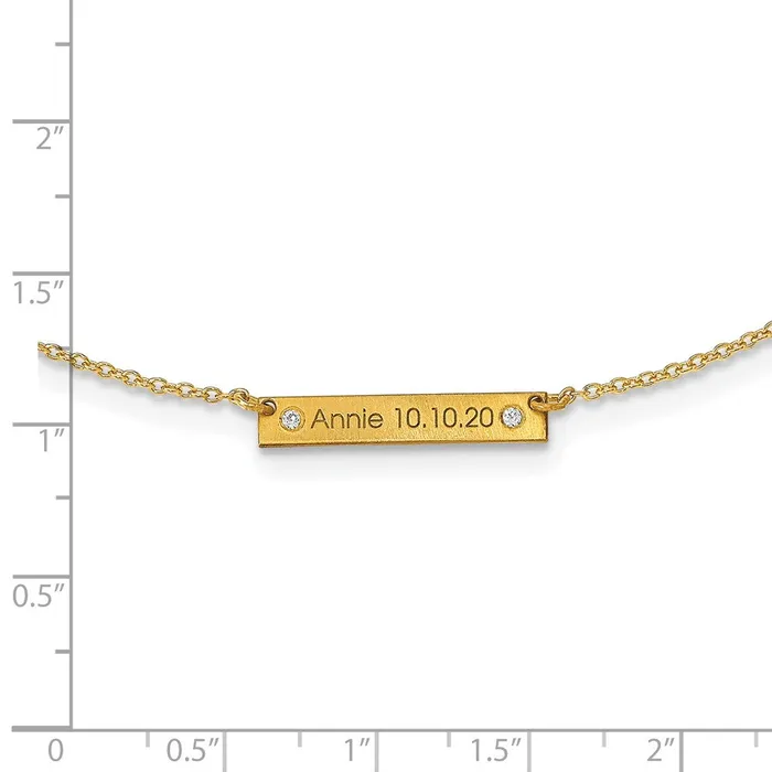 Sterling SilverGoldplated Brushed 1 Station with Diamond NecklaceWBCXNA11771GP WB Choice Jewelry Necklaces Sterling SilverGoldplated Brushed 1 Station with Diamond NecklaceWBCXNA11771GP WB Choice Jewelry Necklaces