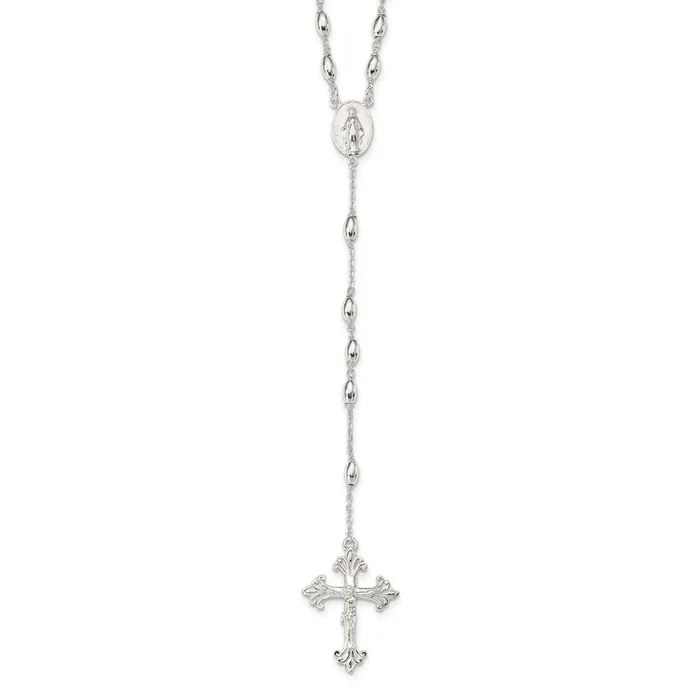 Sterling Silver Polished Rosary NecklaceWBCQH470018 WB Choice Jewelry Necklaces Sterling Silver Polished Rosary NecklaceWBCQH470018 WB Choice Jewelry Necklaces