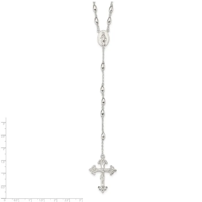 Sterling Silver Polished Rosary NecklaceWBCQH470018 WB Choice Jewelry Necklaces Sterling Silver Polished Rosary NecklaceWBCQH470018 WB Choice Jewelry Necklaces