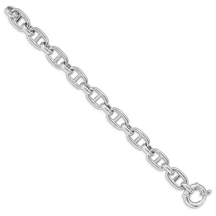Sterling Silver Rhodium Plated Polished Link BraceletWBCQG50058 WB Choice Jewelry Bracelets Sterling Silver Rhodium Plated Polished Link BraceletWBCQG50058 WB Choice Jewelry Bracelets