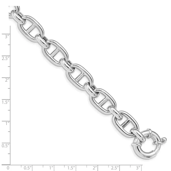 Sterling Silver Rhodium Plated Polished Link BraceletWBCQG50058 WB Choice Jewelry Bracelets Sterling Silver Rhodium Plated Polished Link BraceletWBCQG50058 WB Choice Jewelry Bracelets