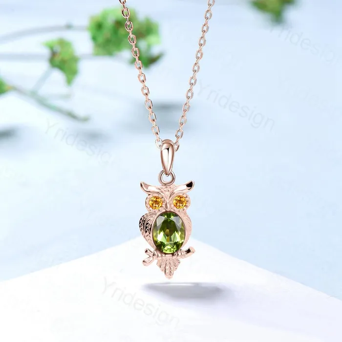 Unique Owl Peridot Necklace Personalized Citrine Pendant Necklace Silver 18k Rose Gold Pendant Dainty Night Owl Animal Inspired Promise Gift PENFINE Necklaces Unique Owl Peridot Necklace Personalized Citrine Pendant Necklace Silver 18k Rose Gold Pendant Dainty Night Owl Animal Inspired Promise Gift PENFINE Necklaces