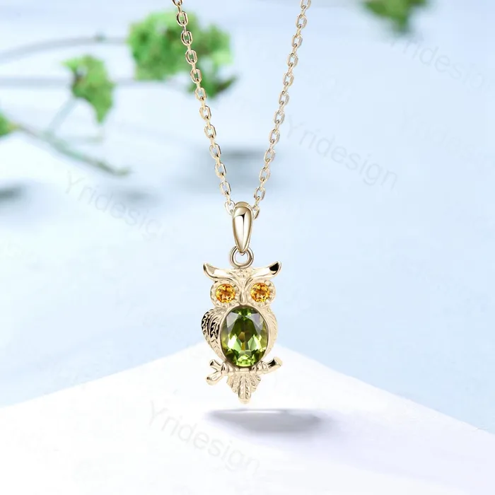 Unique Owl Peridot Necklace Personalized Citrine Pendant Necklace Silver 18k Rose Gold Pendant Dainty Night Owl Animal Inspired Promise Gift PENFINE Necklaces Unique Owl Peridot Necklace Personalized Citrine Pendant Necklace Silver 18k Rose Gold Pendant Dainty Night Owl Animal Inspired Promise Gift PENFINE Necklaces