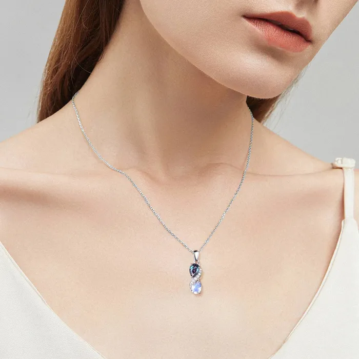 Vintage June birthstone Snake Necklace Alternative alexandrite moonstone pendant vintage art deco promise gift pear shaped pendant for girl PENFINE Necklaces Vintage June birthstone Snake Necklace Alternative alexandrite moonstone pendant vintage art deco promise gift pear shaped pendant for girl PENFINE Necklaces