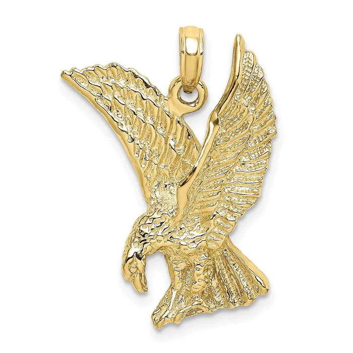 WB Choice Jewelry 10K Eagle Landing wWings Up CharmWBC10K6563 Charm Necklaces