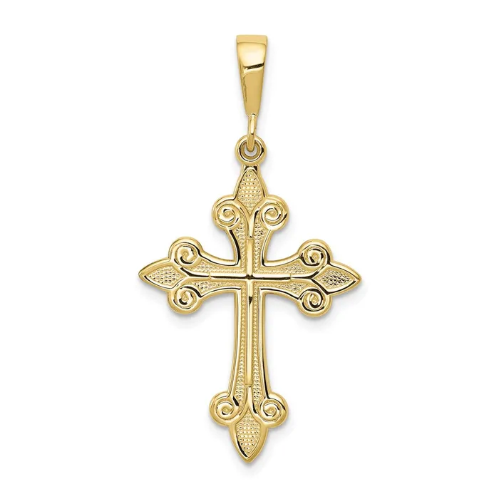 WB Choice Jewelry Necklaces 10k Fleur de Lis Cross PendantWBC10C2712