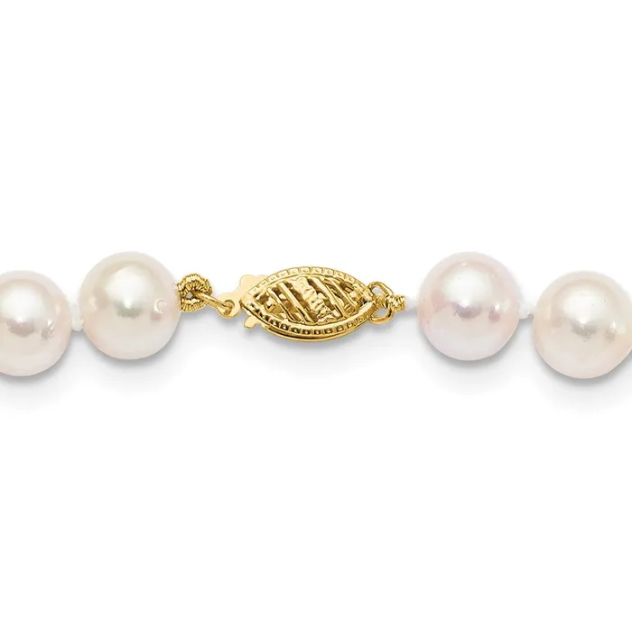 WB Choice Jewelry Necklaces 14k 89mm Round White Saltwater Akoya Cultured Pearl NecklaceWBCPL80AA18 WB Choice Jewelry Necklaces 14k 89mm Round White Saltwater Akoya Cultured Pearl NecklaceWBCPL80AA18