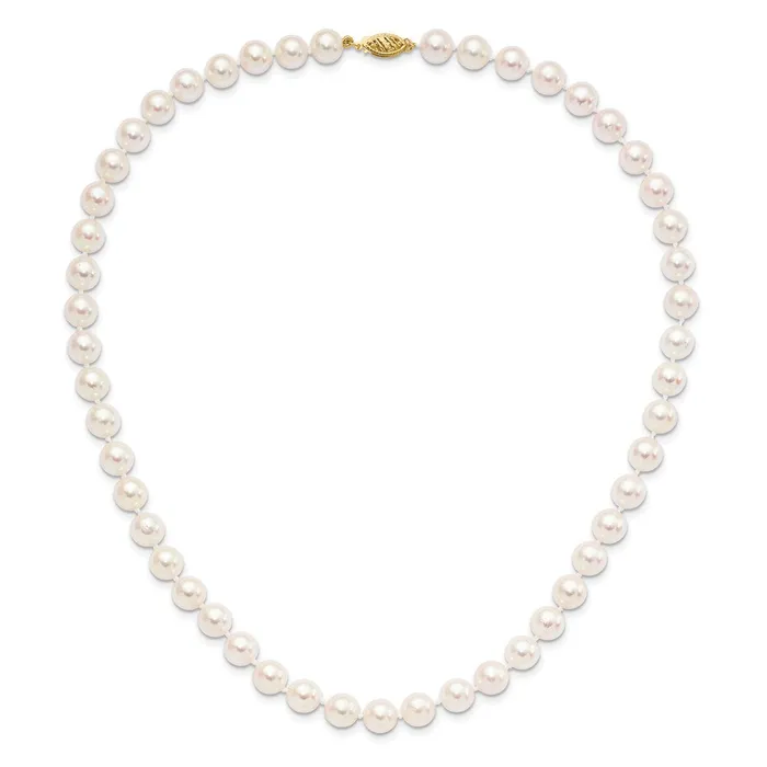 WB Choice Jewelry Necklaces 14k 89mm Round White Saltwater Akoya Cultured Pearl NecklaceWBCPL80AA18 WB Choice Jewelry Necklaces 14k 89mm Round White Saltwater Akoya Cultured Pearl NecklaceWBCPL80AA18