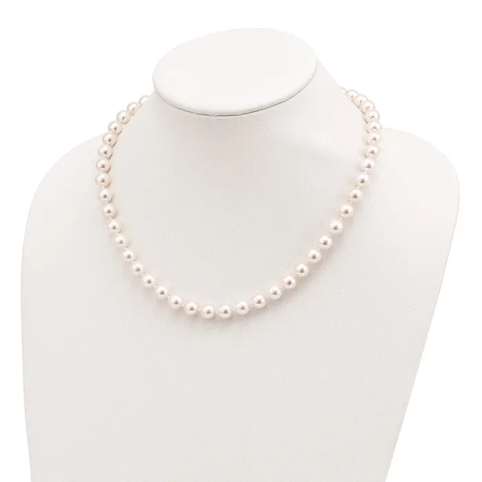 WB Choice Jewelry Necklaces 14k 89mm Round White Saltwater Akoya Cultured Pearl NecklaceWBCPL80AA18 WB Choice Jewelry Necklaces 14k 89mm Round White Saltwater Akoya Cultured Pearl NecklaceWBCPL80AA18