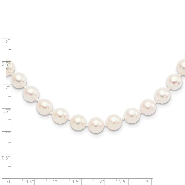 WB Choice Jewelry Necklaces 14k 89mm Round White Saltwater Akoya Cultured Pearl NecklaceWBCPL80AA18 WB Choice Jewelry Necklaces 14k 89mm Round White Saltwater Akoya Cultured Pearl NecklaceWBCPL80AA18