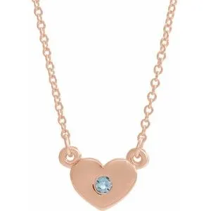 WB Choice Jewelry Necklaces 14K Rose Aquamarine Heart 16 Necklace 8633560010PSTWBC WB Choice Jewelry Necklaces 14K Rose Aquamarine Heart 16 Necklace 8633560010PSTWBC