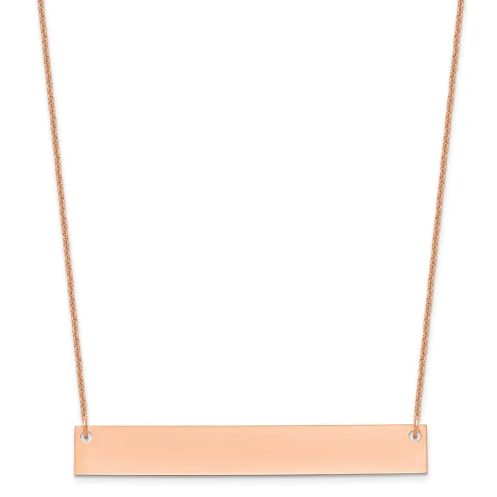 WB Choice Jewelry Necklaces 14K Rose Gold Large Polished Blank Bar NecklaceWBCXNA639R WB Choice Jewelry Necklaces 14K Rose Gold Large Polished Blank Bar NecklaceWBCXNA639R
