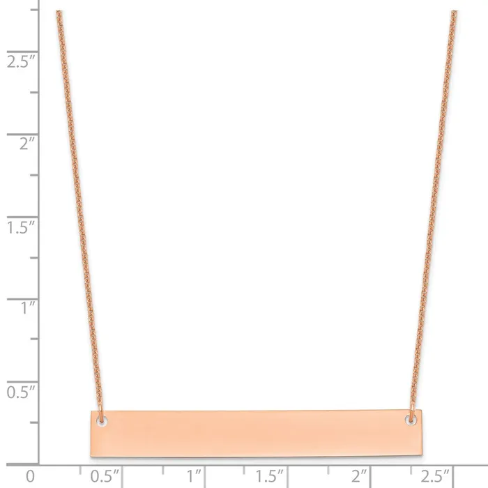 WB Choice Jewelry Necklaces 14K Rose Gold Large Polished Blank Bar NecklaceWBCXNA639R WB Choice Jewelry Necklaces 14K Rose Gold Large Polished Blank Bar NecklaceWBCXNA639R