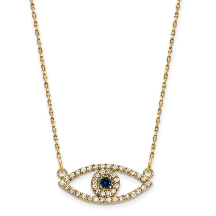 WB Choice Jewelry Necklaces 14k Small Necklace Diamond and Sapphire Evil EyeWBCXP5044SA WB Choice Jewelry Necklaces 14k Small Necklace Diamond and Sapphire Evil EyeWBCXP5044SA