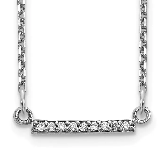 WB Choice Jewelry Necklaces 14k White Gold Diamond Tiny Bar NecklaceWBCXP5030WVS WB Choice Jewelry Necklaces 14k White Gold Diamond Tiny Bar NecklaceWBCXP5030WVS