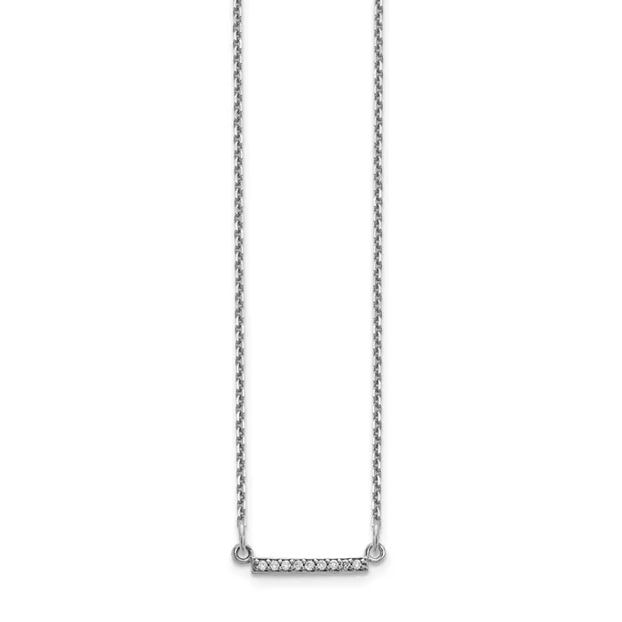 WB Choice Jewelry Necklaces 14k White Gold Diamond Tiny Bar NecklaceWBCXP5030WVS WB Choice Jewelry Necklaces 14k White Gold Diamond Tiny Bar NecklaceWBCXP5030WVS