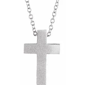 WB Choice Jewelry Platinum 135x9 mm Scroll Cross 1618 NecklaceR42387203PSTWBC Necklaces WB Choice Jewelry Platinum 135x9 mm Scroll Cross 1618 NecklaceR42387203PSTWBC Necklaces