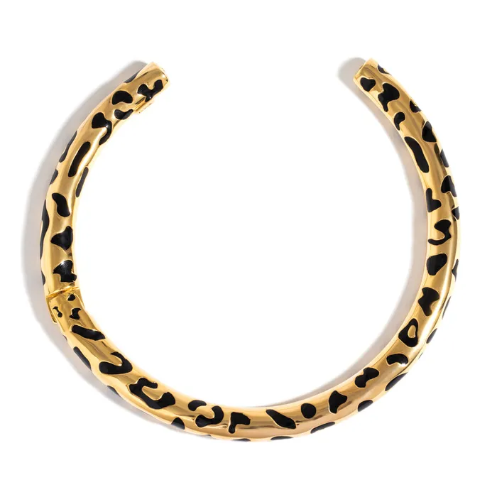 Jack Vartanian Necklaces LEOPARDO NECKLACE IN 18K YELLOW GOLD PLATED SILVER WITH ENAMEL DETAILS Jack Vartanian Necklaces LEOPARDO NECKLACE IN 18K YELLOW GOLD PLATED SILVER WITH ENAMEL DETAILS